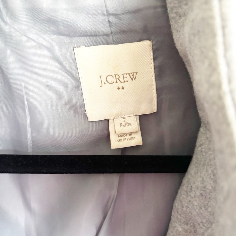 J. Crew Gray Cocoon Coat Size 2 Petite - Picture 6 of 7